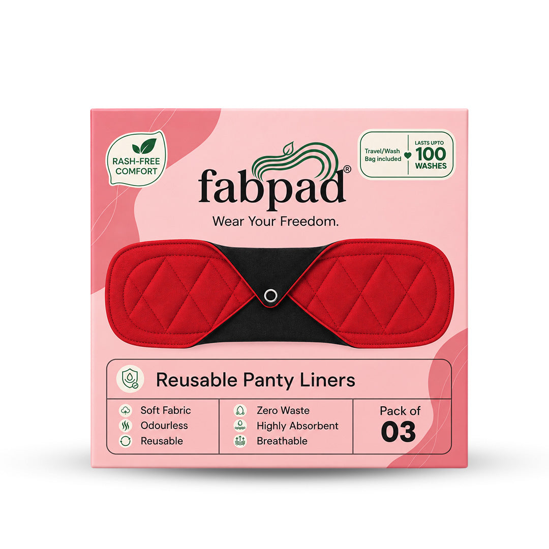 Fabpad Reusable Washable Sanitary Cloth Pantyliners - Pack of 3