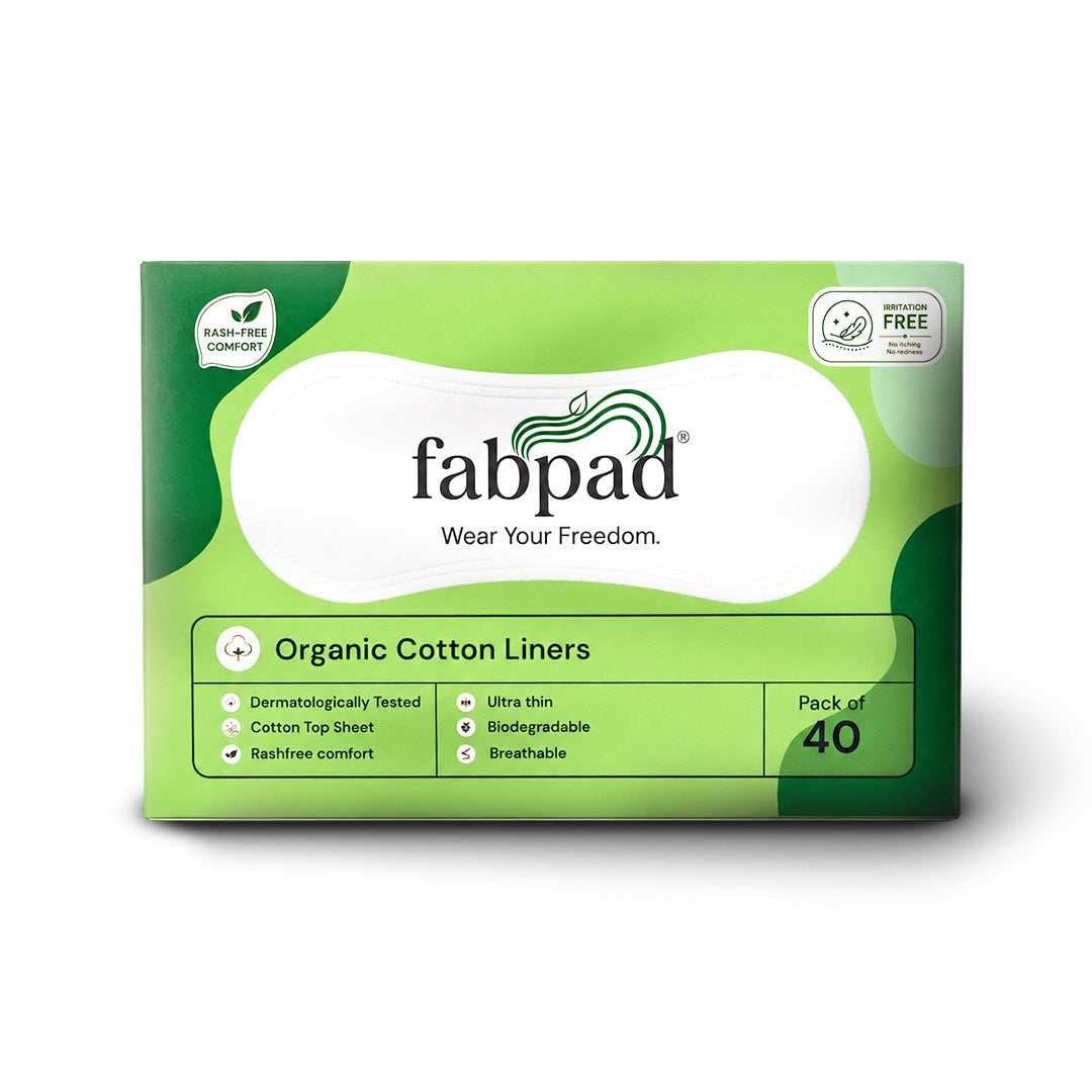 Fabpad Pantyliners Organic Cotton Biodegradable Disposable Pack of 40