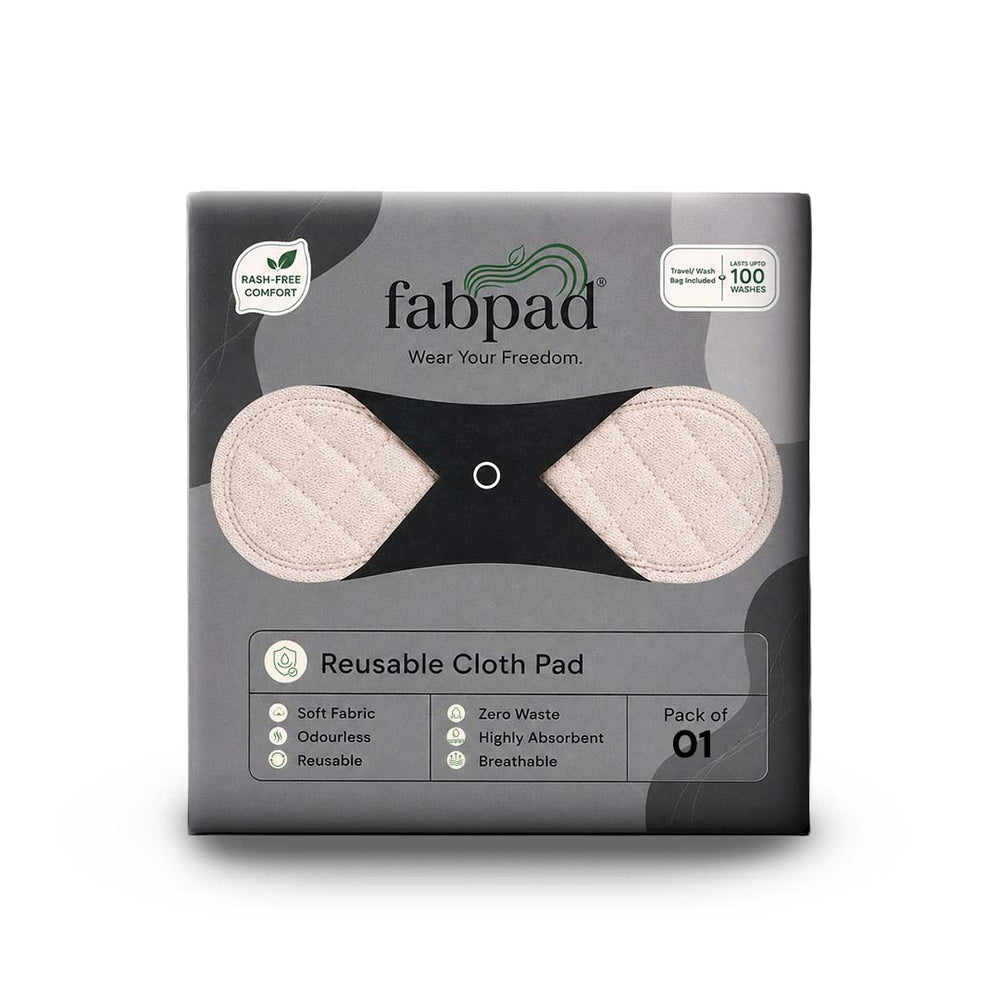 Fabpad Reusable Sanitary Cloth Pads – Pack of 1 – Off White