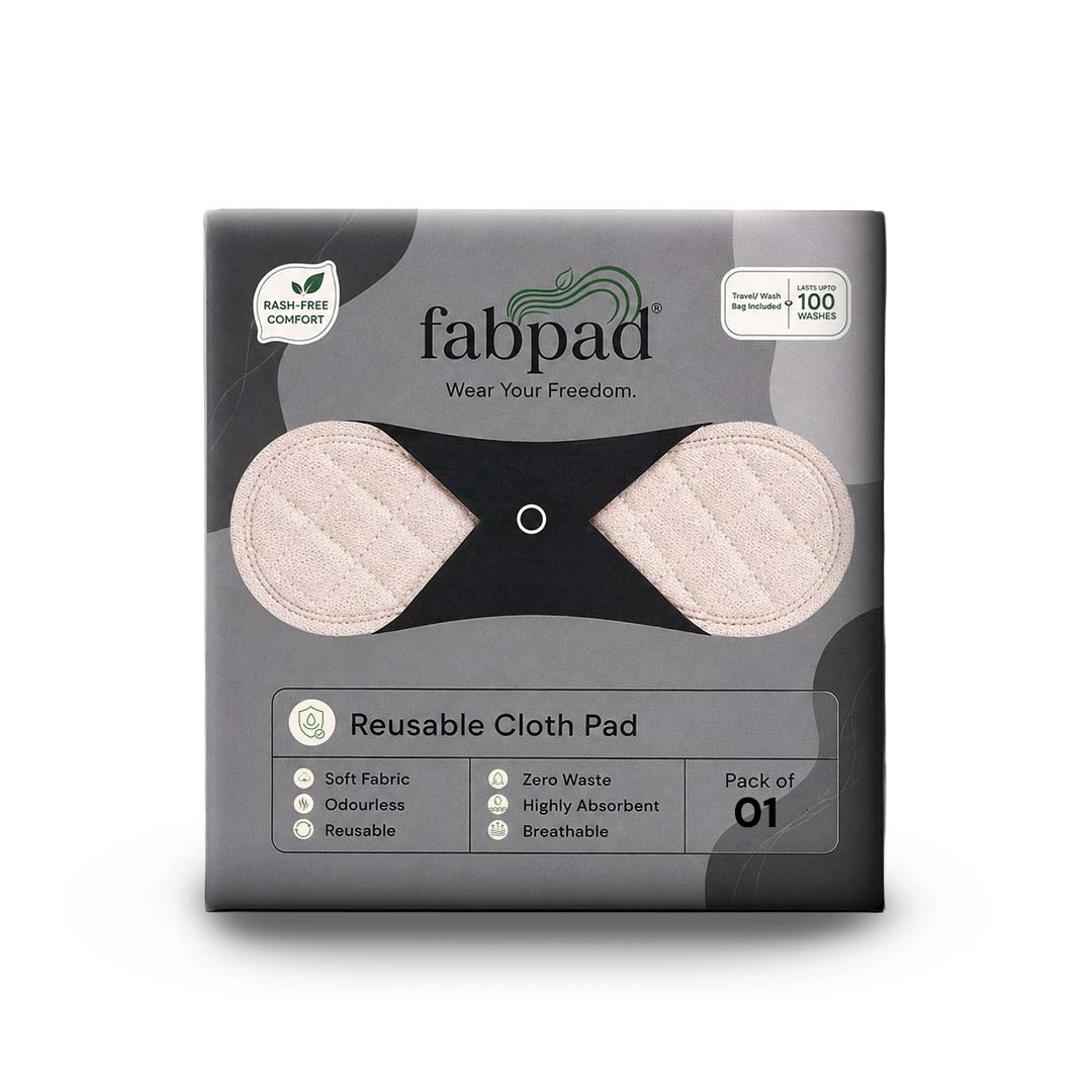 Fabpad Reusable Sanitary Cloth Pads – Pack of 1 – Off White
