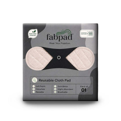 Fabpad Reusable Sanitary Cloth Pads – Pack of 1 – Off White