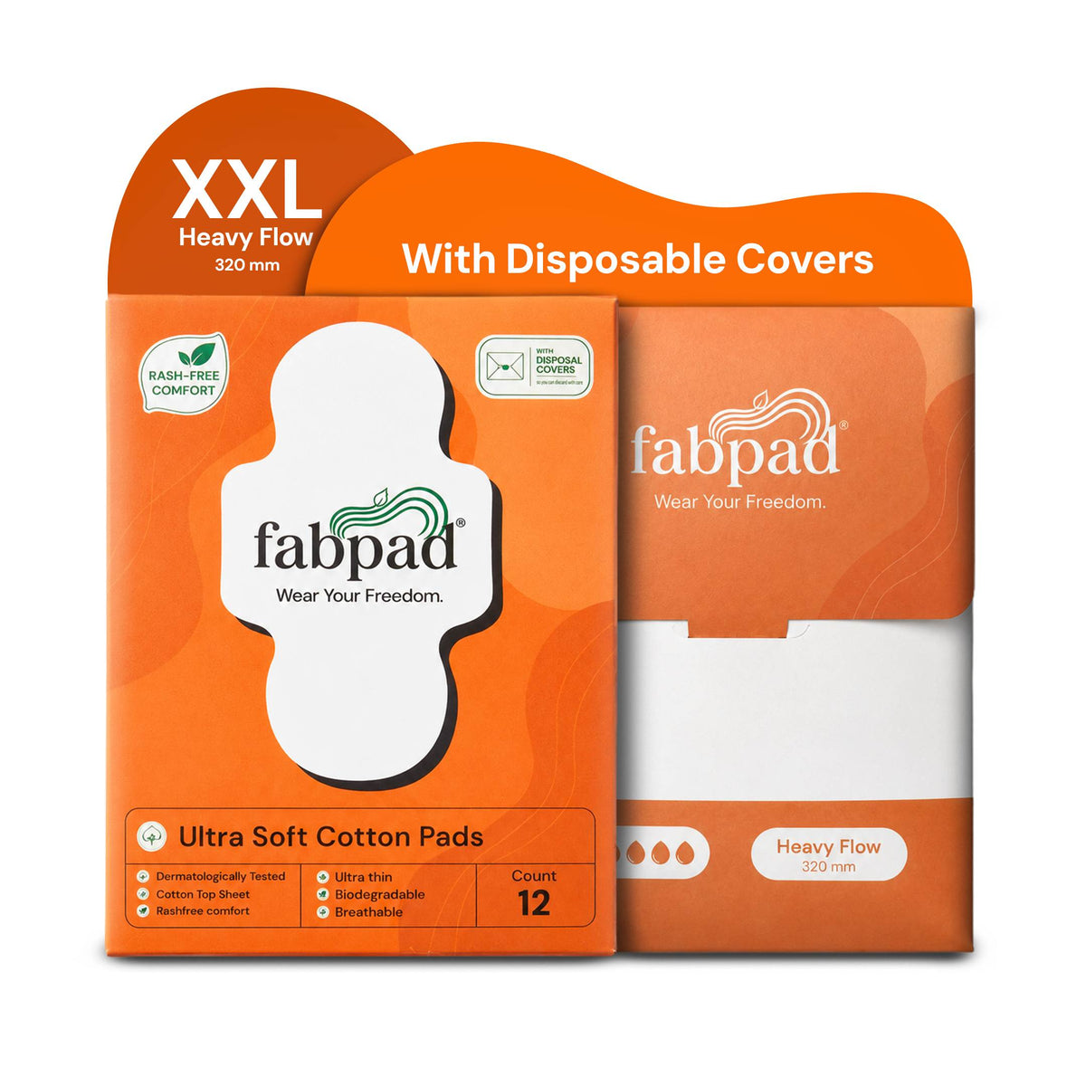 Fabpad Sanitary Pads | Organic Cotton | Biodegradable | Disposable