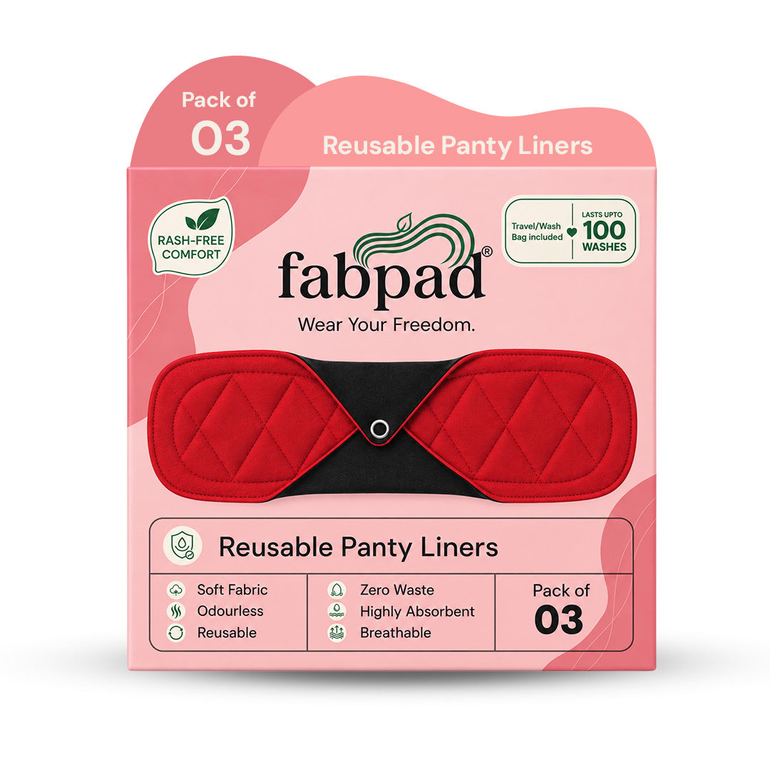 Fabpad Reusable Washable Sanitary Cloth Pantyliners - Pack of 3