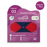Fabpad Reusable Washable Sanitary Cloth Pads Napkins (Pack of 2, Asst Colors)