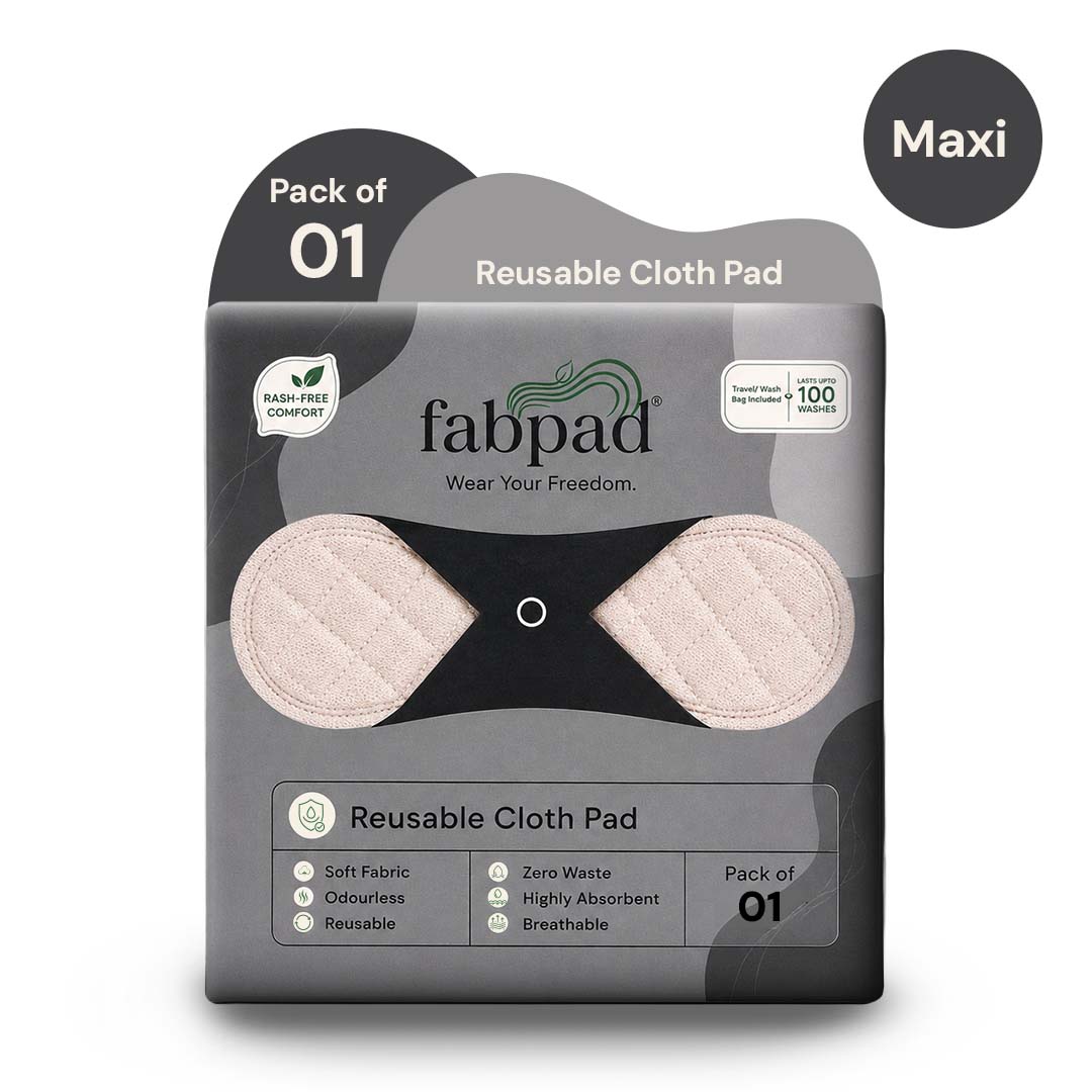 Fabpad Reusable Sanitary Cloth Pads – Pack of 1 – Off White