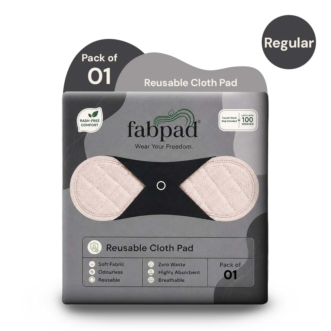 Fabpad Reusable Sanitary Cloth Pads – Pack of 1 – Off White