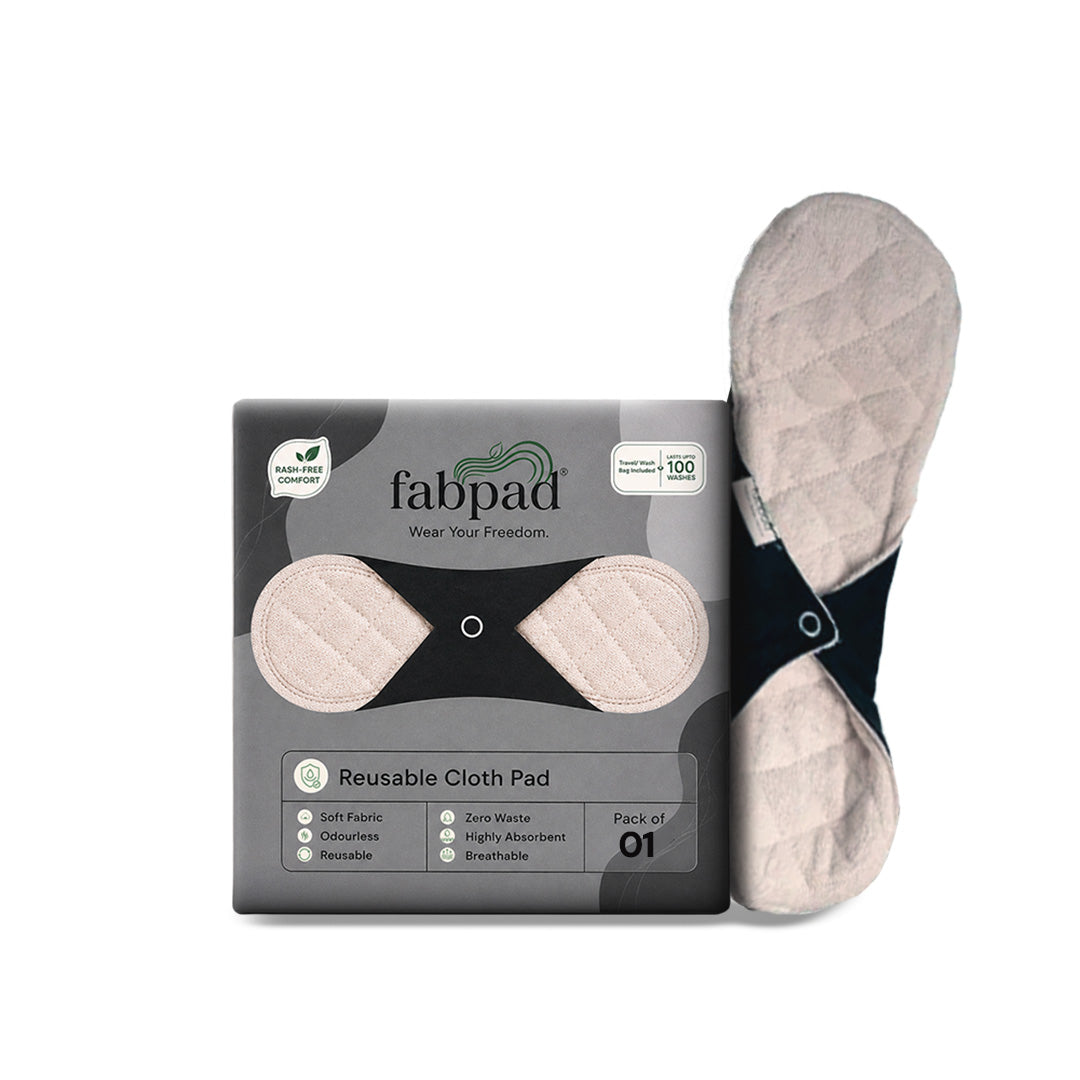 Fabpad Reusable Sanitary Cloth Pads – Pack of 1 – Off White