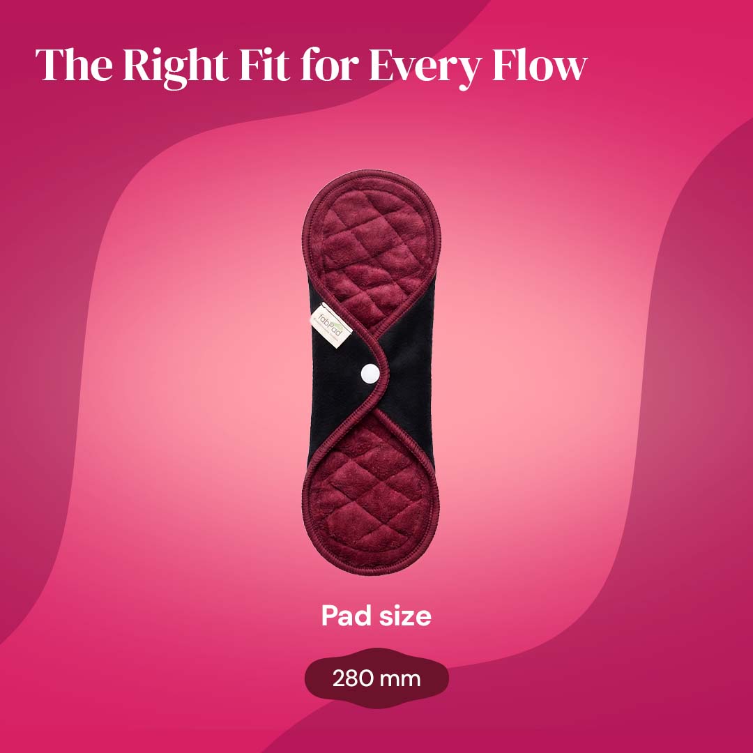 Fabpad Reusable Washable Sanitary Cloth Pads – Pack of 1 – Maroon