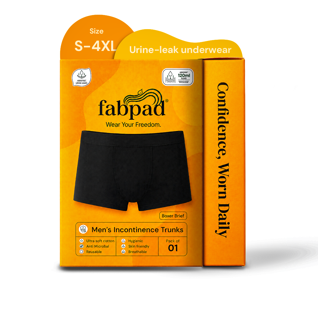 Fabpad Men’s Trunks – Reusable, Leak-proof Boxer Briefs for Urine Leakage/Incontinece