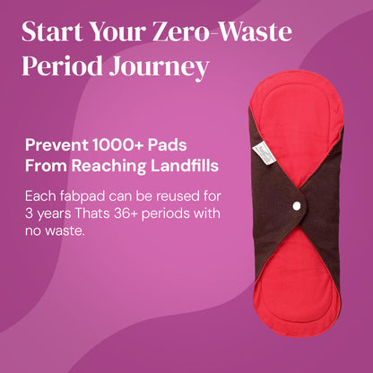 Fabpad Reusable Washable Sanitary Cloth Pads Napkins (Pack of 2, Asst Colors)