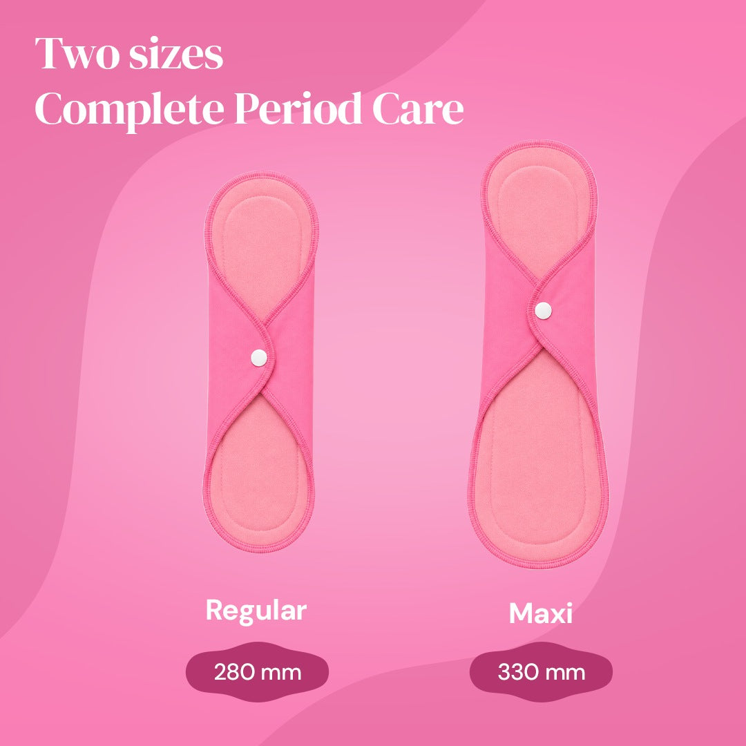 Fabpad Reusable Washable Sanitary Cloth Pads - Pack of 2 - Pink