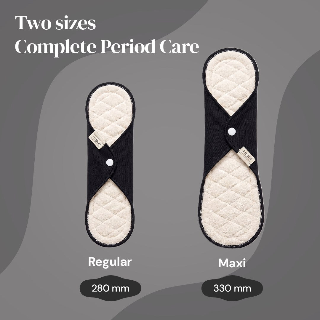 Fabpad Reusable Washable Sanitary Cloth Pads - Pack of 2 - Off White