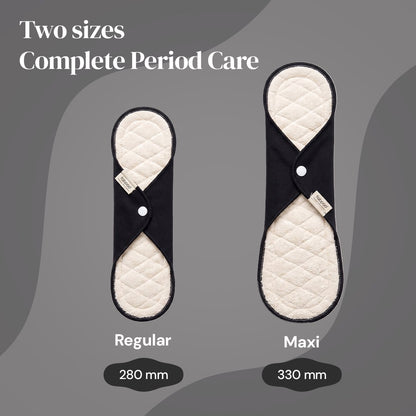 Fabpad Reusable Washable Sanitary Cloth Pads - Pack of 2 - Off White